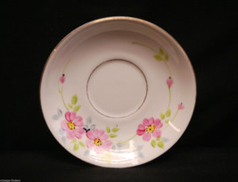 Old Vintage Woodlands Bone China 5&quot; Saucer Pink Flower Design Pattern England - £7.09 GBP