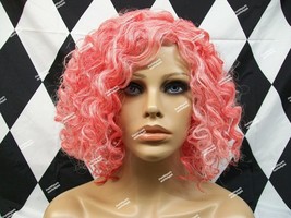 Glow in the Dark Curly Clown Wig Pink Creepy Doll Circus Big Top Horror Carnival - £15.58 GBP