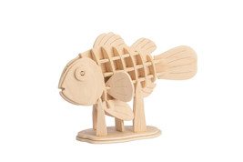 Clownfish 3D Wooden Puzzle DIY 3 Dimensional Wood Build It Yourself Wood Craft - £5.44 GBP
