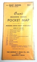 Vintage 1950&#39;s Cram&#39;s Modern Series Pocket Map East Indies No 315 - £11.15 GBP