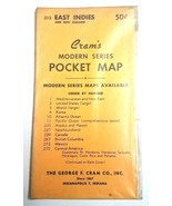 Vintage 1950&#39;s Cram&#39;s Modern Series Pocket Map East Indies No 315 - £11.17 GBP