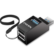 3 Port Usb Hub High Speed Splitter Plug And Play Bus Powered, Black - £10.30 GBP