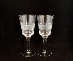 Miller Rogaska SATEEN Crystal Water Glasses Goblets (2) - $49.49