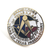 Masonic Grand Lodge of Texas AF &amp; AM Freemasonry 150 Years Anniv Pin Fraternal - £9.74 GBP