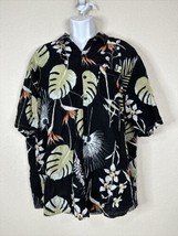 Jogal Men Size XXL Black Floral Button Up Cotton/Rayon Blend Shirt Short... - $8.09