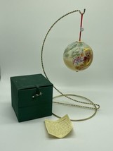 Vintage Reverse Painted Christmas Glass Ornament Bears W Box Stand Not Included - £7.46 GBP