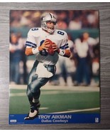 Troy Aikman #7 Dallas Cowboys Team NFL Poster 20x16 Cardboard Stock 90s VTG - £25.11 GBP