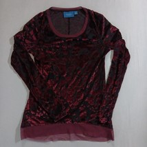 Smiply Vera Maroon Burgundy bl5ack Shear Top Vlouse Women&#39;s Size. XS - $172.86 MXN