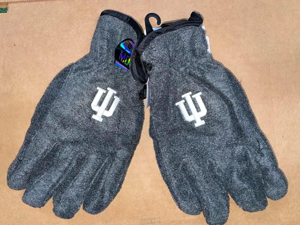 INDIANA HOOSIERS GRAY Smart Touch Knitted Gloves MEDIUM - $16.14