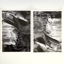 1970s Black &amp; White Nature River Falls Glossy Photograph 5x7 Inches Set of 2 - £12.82 GBP