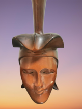 Carved Wood Tribal Totem Pole Polynesian Tribal Art Indigenous Decor Water Kovsh - £67.39 GBP