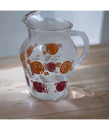 glass juice pitcher with oranges/tomatoes design Mid Century Vintage - £7.06 GBP