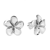 Plumeria Flower 15mm Sterling Silver Post/Stud Earrings - £14.53 GBP