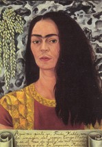 Frida Kahlo Illustrated Postcard - Self Portrait - Posted from Mexico to USA - £3.71 GBP