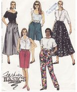 Vtg Misses Skirts Split Skirts Tapered Pants Shorts Sew Pattern 10-14  - £10.17 GBP