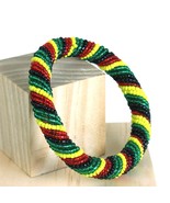 New Round Rasta Beaded Bracelet - $10.89