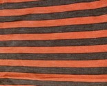 Vintage Unbranded Woven Nubby Wide Stripe Fabric orange Brown Stripe 1 y... - $23.15