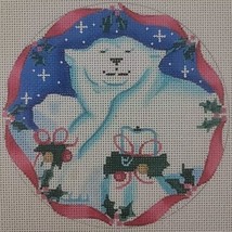 Handpainted Needlepoint Canvas XMAS Ornament Polar Bear 3D HP Melissa Sh... - $48.95