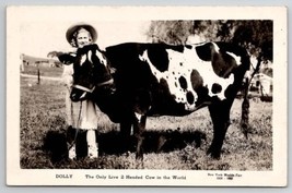 Circus RPPC Dolly The Only Live 2 Headed Cow In The World Cattle Postcard A44 - $19.95