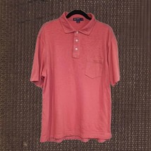 Cremieux Classics Men&#39;s Polo Shirt Large Red Heather 100% Cotton Great Condition - £9.93 GBP