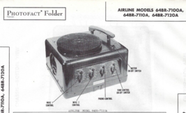 1949 Airline 64BR-7100A Amplifier Turntable Photofact Service Manual 711... - $12.86