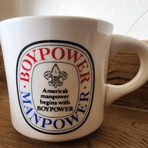 Vintage Boy Scouts of America Mug Cup Ceramic BSA Boypower Manpower - $6.17