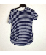 Girls kids navy blue and white stripes t-shirt - €4,31 EUR