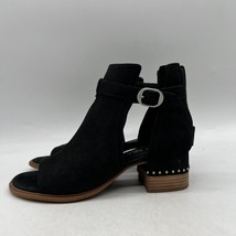 Chelsea &amp; Violet Womens Black Leather Ankle Strap Buckle Booties Size 8 M - £27.75 GBP