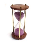  Handmade Nautical Brass Hourglass Sandglass 6 Inch Sand Timer with Wood... - $49.00