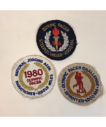 Set of Three Olympic Pacer 1980 Marathoner Steeplechase Round Patches - $466.86 MXN