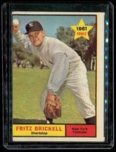 Vintage 1961 Topps Rookie Baseball Card #333 Fritz Brickell New York Yankees - £7.76 GBP