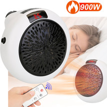 Portable Heater Fan Wall Outlet Space Heater Plug-in Heater+Remote Control Safe - £35.93 GBP