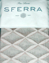 Sferra Renza Boudoir Sham Cotton Sateen Jacquard Grey Tonal Motif New - $42.47