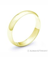 4mm Dome Ring 925 Sterling Silver 14k Yellow Gold-Plated Mens Women Wedd... - $462.05 MXN+