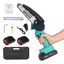 6&quot; Mini Handheld Electric Chainsaw Cordless Chain Saw 24V 550W Battery P... - $86.99