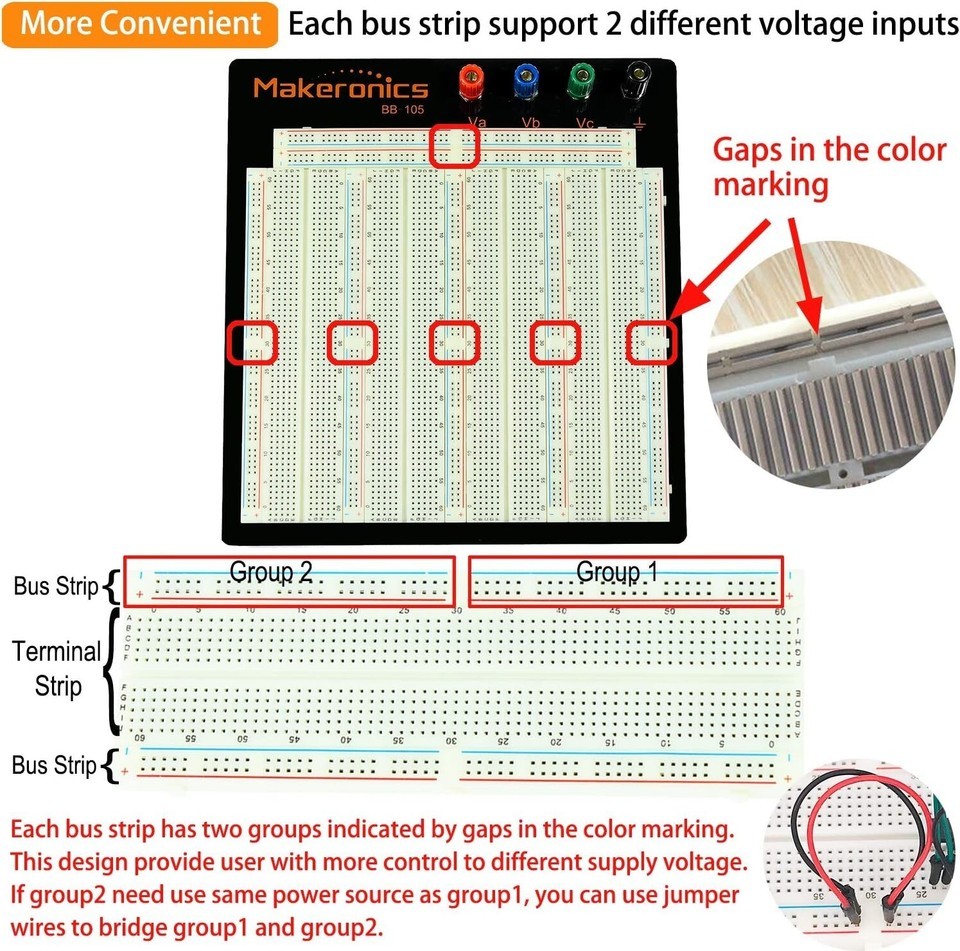 Professional Grade Solderless Breadboard - 3220 Points for Ultimate Flexibility Item image 8