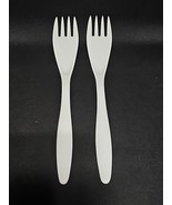 Vintage Hutzler Melamine Salad Forks White 12&quot; Item No 530 Made in Thailand - $30.35 CAD