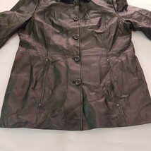 East 5th Women's Black Genuine Leather Full Button Coat Jacket Size XL image 11