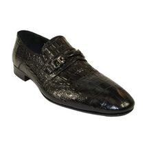 Men's GENIO Genuine Crocodile Embossed Leather Shoes Turkey 120371618 Black image 2
