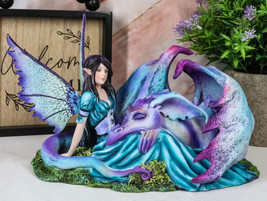 Twilight Slumber Enchanted Fairy With Sleeping Dragon On Lap Amy Brown Figuri... - £60.10 GBP