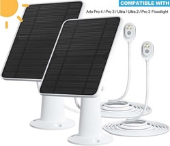 2 Pack Solar Panel Charger For Arlo Pro 4/Pro 3/Ultra/Ultra 2/Pro Securi... - £69.69 GBP