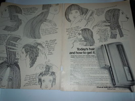 Vintage Clairol Air Brush Double Page Print Magazine Advertisement 1971  - £7.02 GBP