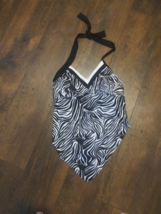 New Mod Bod Size S &quot;Zena&quot; Tankini  Top Swimsuit Swim Suit Black White  C... - $2.49