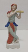 Vtg Bavarian Woman Playing Flute Recorder Porcelain Figurine Occupied Japan - £10.07 GBP