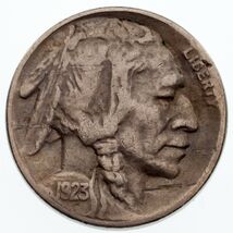 1923-S 5C Buffalo Nickel VF Condition, Natural Color, Full 4-Digit Date - €78,24 EUR