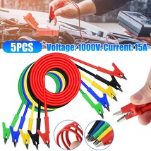 5Pcs 30V 15A Alligator Clips Electrical Test Leads Set 3.3Ft Jumper Wire... - $30.99