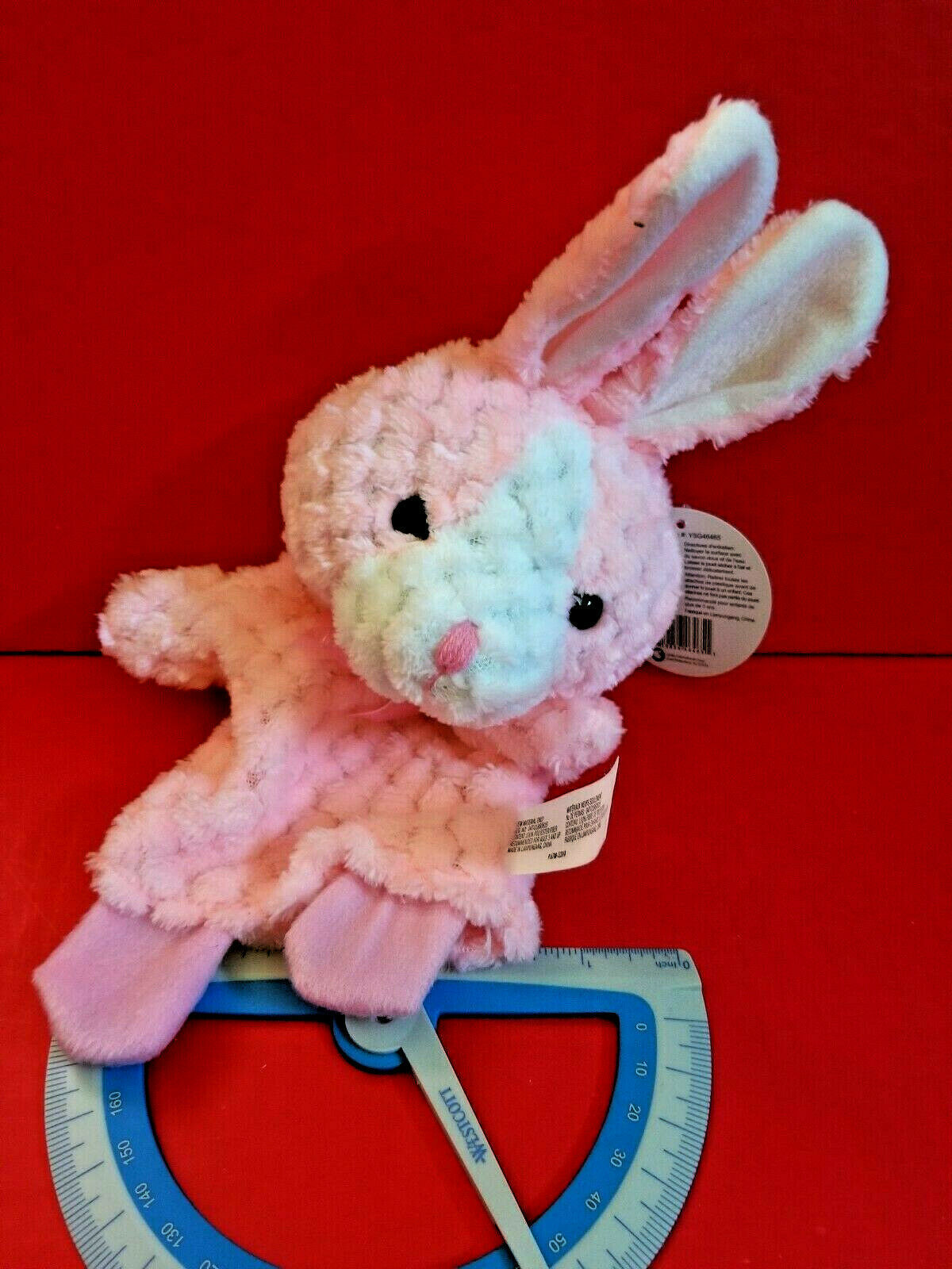Pink Bunny Hand Puppet Goffa Pastel Handpuppet Pretend Play Soft Plush T... - $4.74