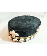 Black Traditional Igbo kufi Velvet Hat WT Cowries. Larry Gaga style Nige... - €60,37 EUR+