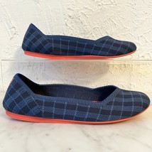Rothy’s The Flat Indigo Blue Gingham Check Plaid Knit Ballet Flats - Wom... - $80.09 CAD