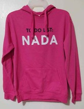 Wound Up To Do List Nada Long Sleeve Hoodie Size S 3-5 Pink (LOC C6-2021) - £12.65 GBP